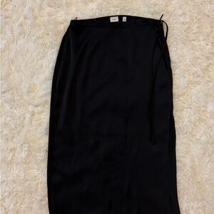 Wilfred Black Midi Pencil Skirt with Tie Front